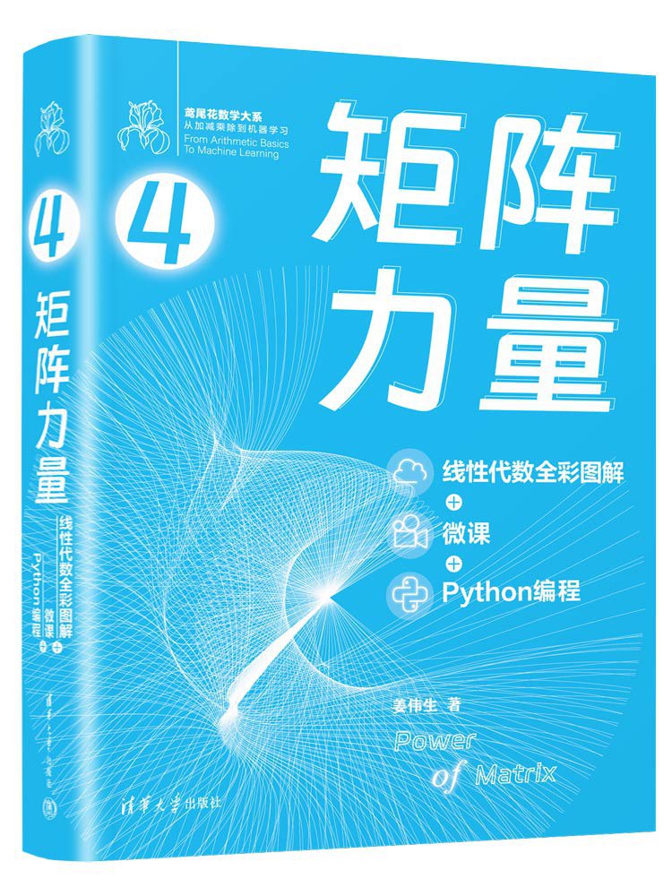 矩阵力量 : 线性代数全彩图解+微课+Python编程封面图